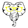 Kids Personalised Elephant With Glasses T Shirt, thumbnail 2 of 4