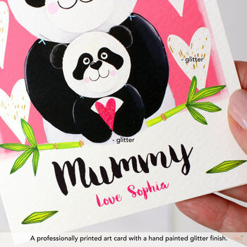 Personalised Panda Mummy Valentine's Card, 4 of 8