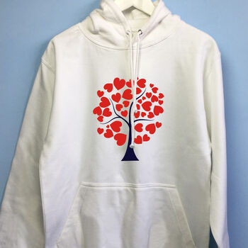 Personalised Women's Tree Lover Hearts Hoodie, 3 of 8