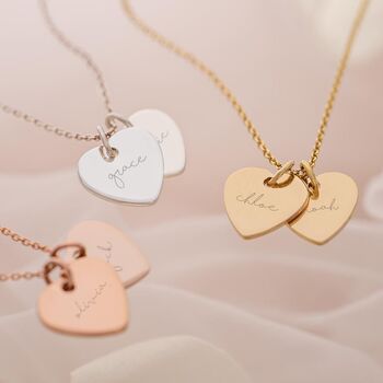 Personalised Double Heart Necklace, 2 of 11