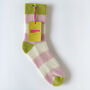 100% Cashmere Bold Pink Stripe Socks, thumbnail 4 of 8