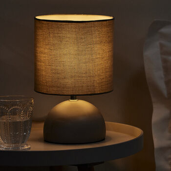 Ossian Grey Ceramic Dome Table Lamp, 3 of 7