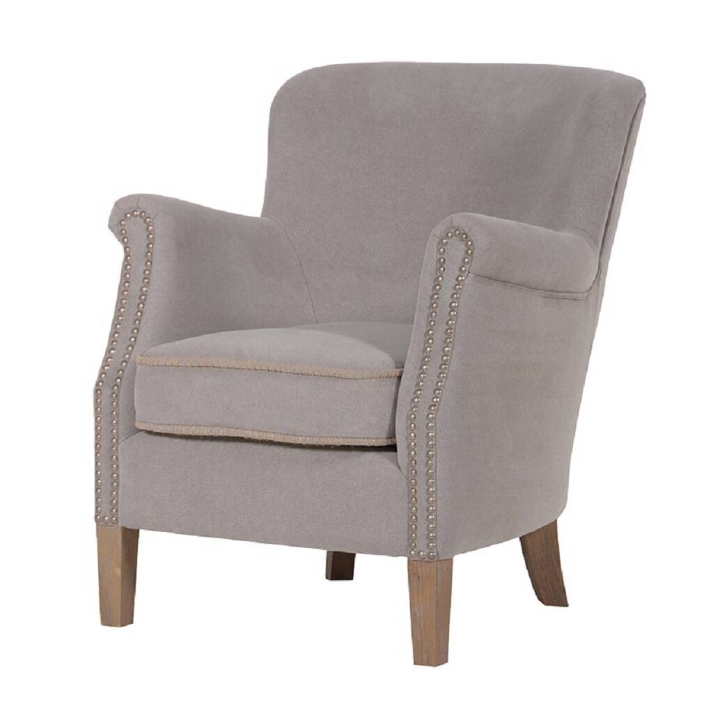 Light Grey Brushed Cotton Easy Armchair