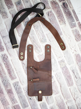 Men's Leather Shoulder Holster Wallet / Bag By Wombat