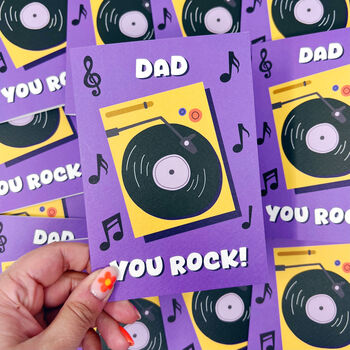 Father's Day Card Music 'Dad You Rock', 4 of 5