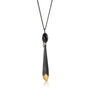 Drop Shard Necklace, Silver, 24ct Gold, Black Onyx, thumbnail 2 of 3