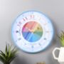 Personalised Crayon Tell The Time Childs Wall Clock, thumbnail 5 of 8