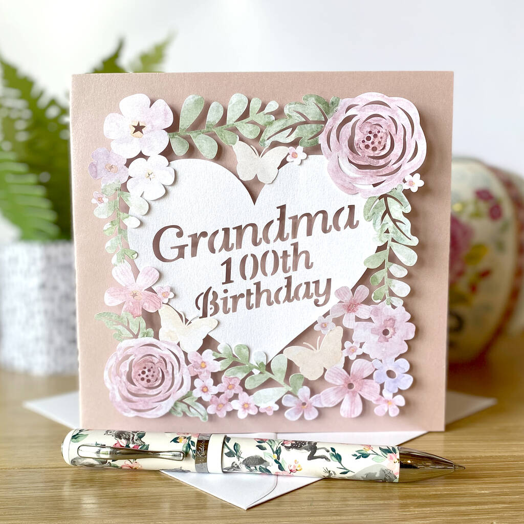 Personalised Name And Age Floral Birthday Card, 1 of 4
