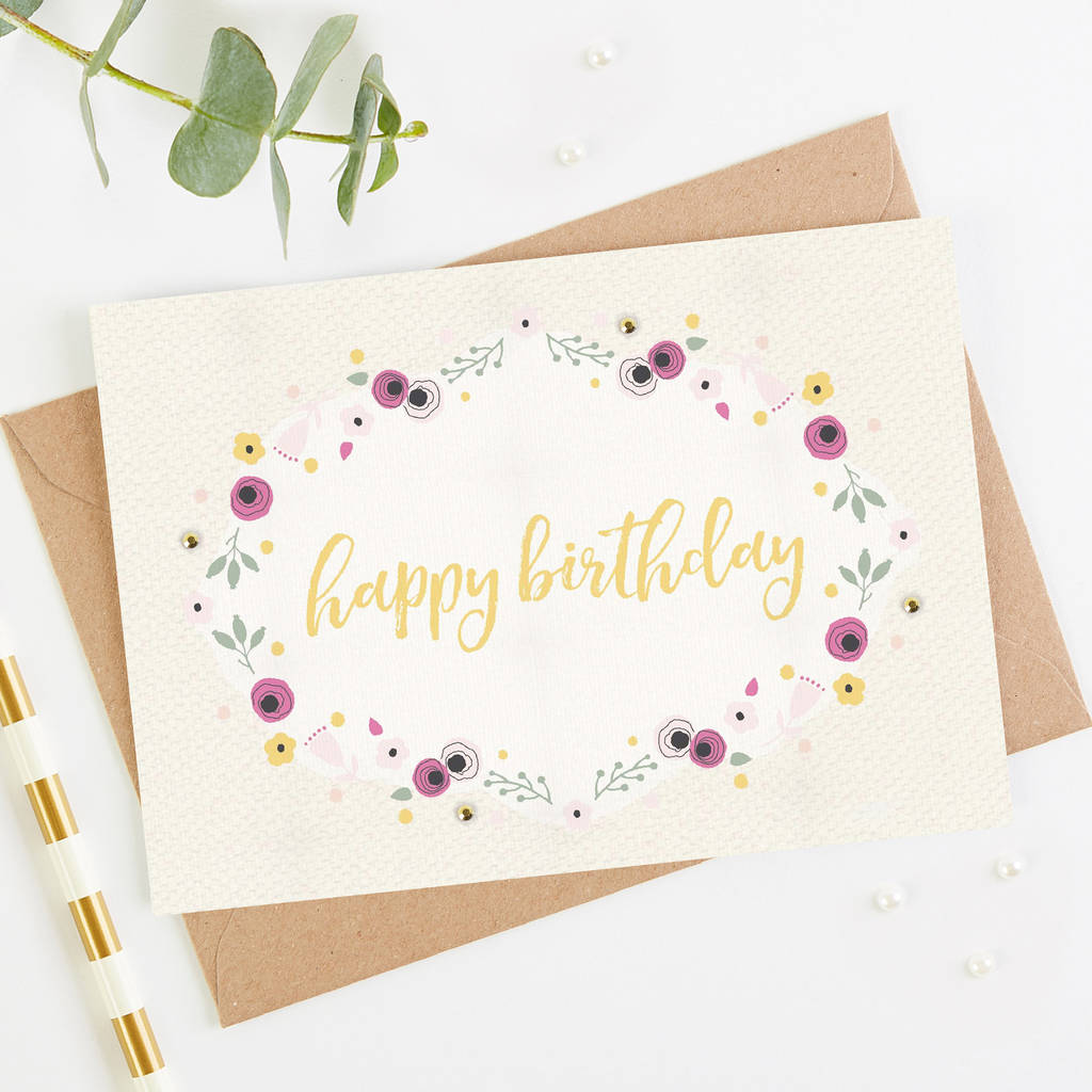 Yellow Floral Birthday Card By LOOM Weddings | notonthehighstreet.com