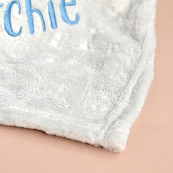 Personalised Grey Embossed Letters Blanket For Baby, 9 of 9