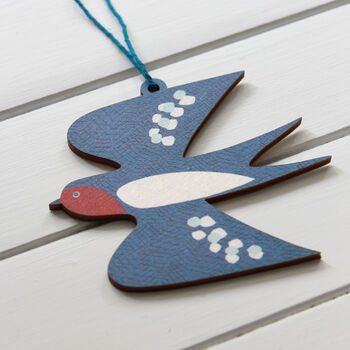 Swallow Wooden Bird Hanging Decoration, 2 of 3