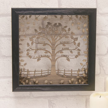 Personalised Wooden 3D Traditional Family Tree Wall Art, 4 of 6