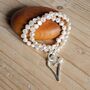 Twin Strand Cream Pearl Bracelet With Open Heart Charm, thumbnail 1 of 3