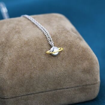 Tiny Planet Pendant Necklace In Sterling Silver, 2 of 12