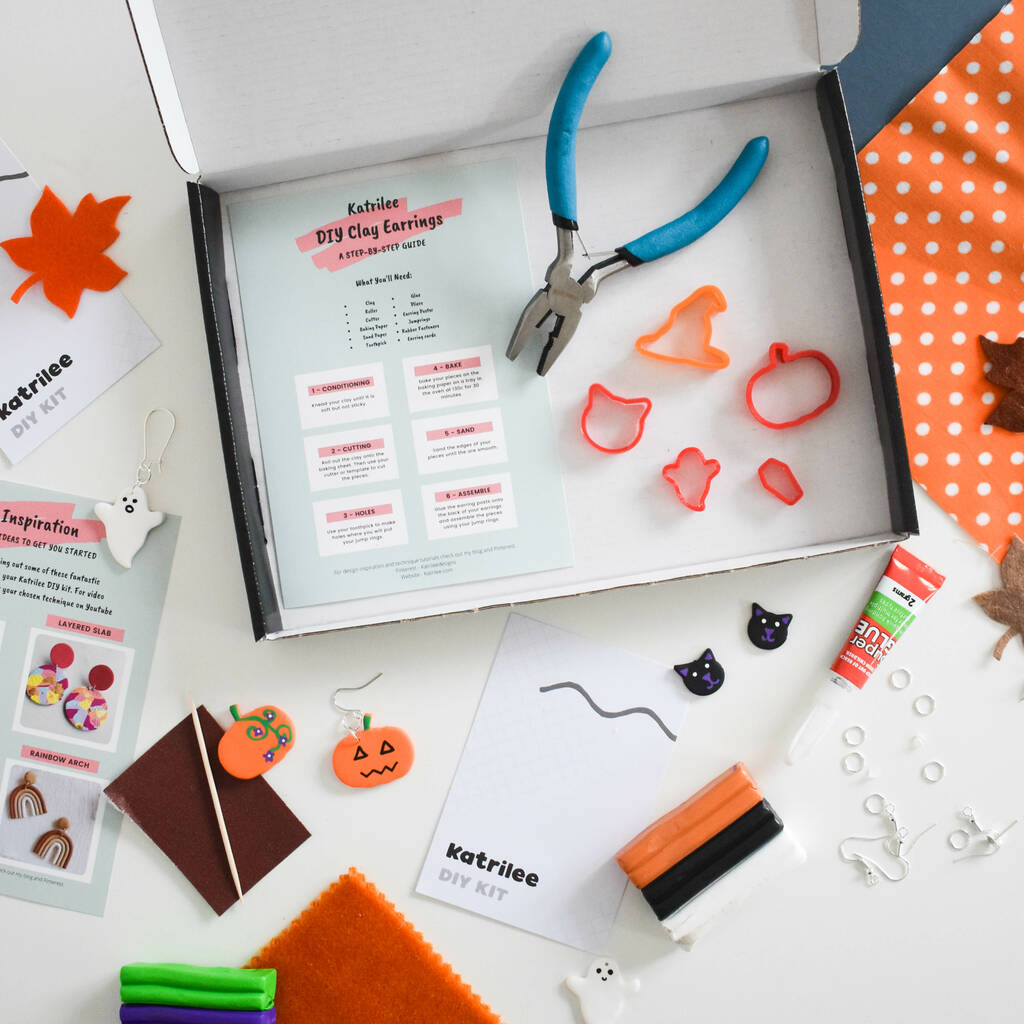 Halloween Polymer Clay Earring Making Craft Kit By Katrilee