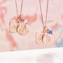 Rose Gold Vermeil Monogram And Birthstone Necklace, thumbnail 5 of 9
