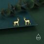 Sterling Silver Antelope / Deer / Gazelle Stud Earrings, thumbnail 6 of 12
