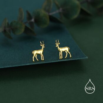 Sterling Silver Antelope / Deer / Gazelle Stud Earrings, 6 of 12
