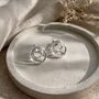 Double Curl Round Silver Stud Earrings, thumbnail 1 of 6