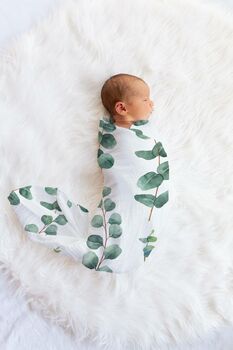 Eucalyptus Muslin Swaddle Baby Blanket, 8 of 12