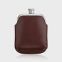 Silver Hip Flask With Vintage Leather Sleeve, thumbnail 2 of 11