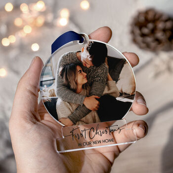 First Christmas New Home Photo Ornament Acrylic Gift, 11 of 11