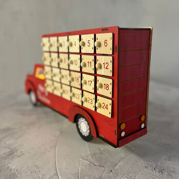 Wooden Truck Advent Calendar With LED Lights, 3 of 10