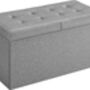 Light Grey Padded Storage Ottoman With Flip Up Lid, thumbnail 7 of 7