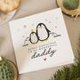 Personalised Penguin Christmas Card For Daddy From Kids, thumbnail 1 of 7