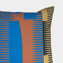 Square Combed Stripe Cushion Terracotta / Blue / Yellow, thumbnail 2 of 2