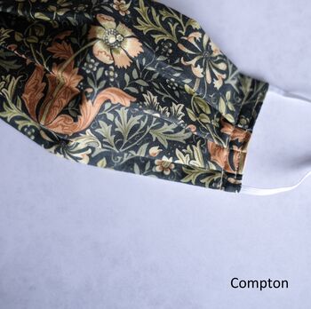 William Morris Pleated Cotton Face Covering, 4 of 12
