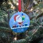 Personalised Santa Wooden Bauble Christmas Decoration, thumbnail 2 of 2