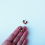 Honey Checker Super Mini Hoop Earrings, thumbnail 7 of 7