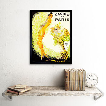 Vintage Advert Paris Showgirl Leopard Art Print, 2 of 3