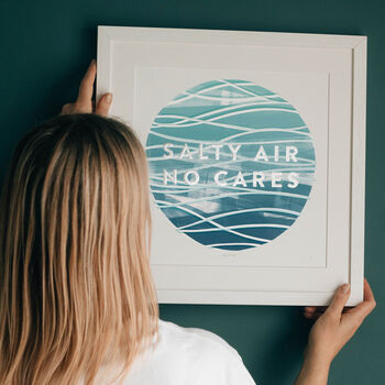 Salty Air No Cares, Coastal Ocean Wave Print, 5 of 6