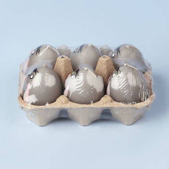 G Decor Set Of Six Hoppy Easter Egg Candles Grey, 4 of 4