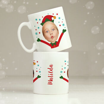 Personalised Photo Christmas Elf Mug, 7 of 7