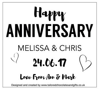 Personalised Anniversary Champagne/Prosecco Gift Label, 5 of 8
