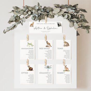 Woodland Animal Wdding Table Plan Cards, 3 of 10