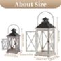 Two Vintage Distressed Wood Decorative Candle Lantern, thumbnail 7 of 7