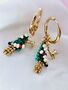 Christmas Detachable Bead Charm Hoop Earrings 16 K Gold, thumbnail 1 of 5