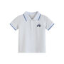 Magnus White/Blue Polo T Shirt With Tractor Embroidery, thumbnail 1 of 5