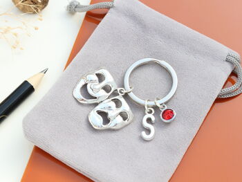 Drama Masks Personalised Keyring Theatre Gift, 8 of 10