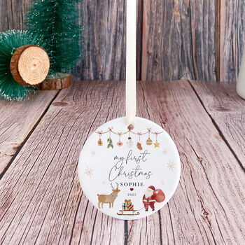 First Christmas Ceramic Ornament Keepsake Decoration Gift, 6 of 7