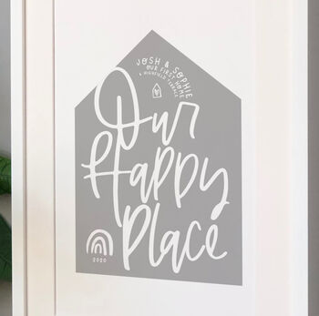 Personalised Our Happy Place New Home Family Print, 5 of 5