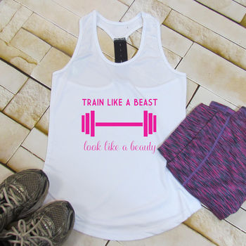 Gym Train Like A Beast Tri Dri Vest, 4 of 6