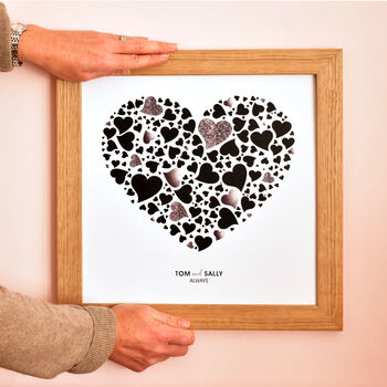Personalised Lots Of Love Hearts Print Unframed, 2 of 2