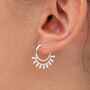 Gold Plated Or Silver Plated Leaf Detail Hoop Earrings, thumbnail 1 of 6