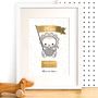 Personalised Lion New Baby Print With Gold Foil, thumbnail 1 of 5