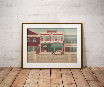 Tooting Market London Travel Poster Art Print, 6 of 8